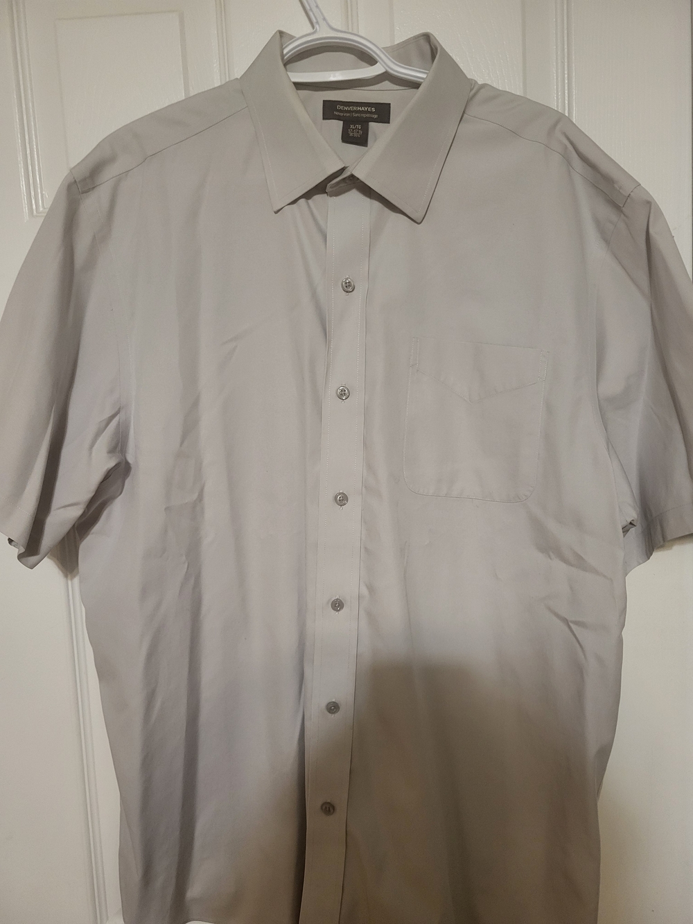 Denver Hayes Short-Sleeve Dress Shirt - Light Gray